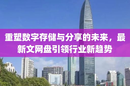 重塑数字存储与分享的未来，最新文网盘引领行业新趋势