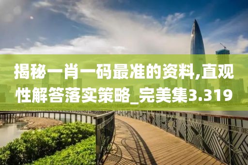 揭秘一肖一码最准的资料,直观性解答落实策略_完美集3.319
