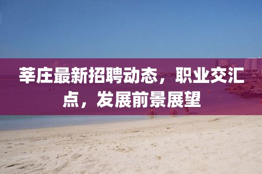 莘庄最新招聘动态，职业交汇点，发展前景展望