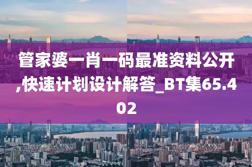 管家婆一肖一码最准资料公开,快速计划设计解答_BT集65.402