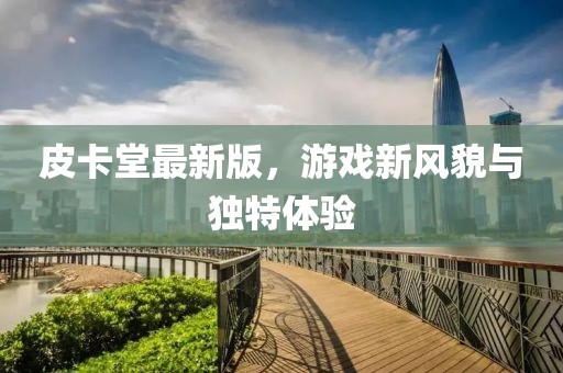 皮卡堂最新版，游戏新风貌与独特体验