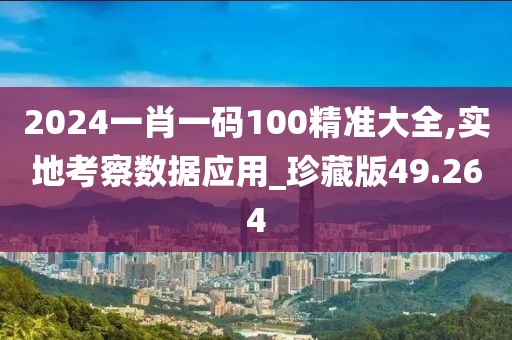 2024一肖一码100精准大全,实地考察数据应用_珍藏版49.264