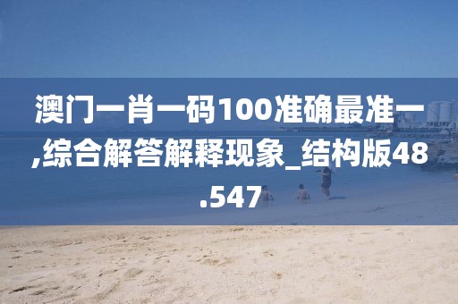 澳门一肖一码100准确最准一,综合解答解释现象_结构版48.547