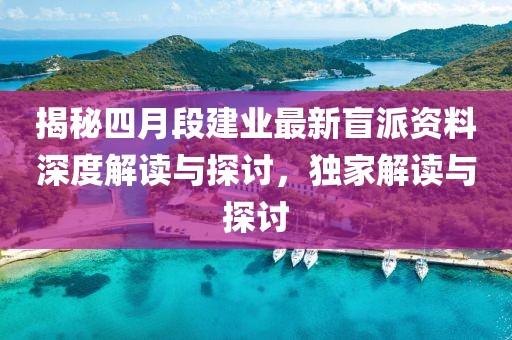 揭秘四月段建业最新盲派资料深度解读与探讨，独家解读与探讨