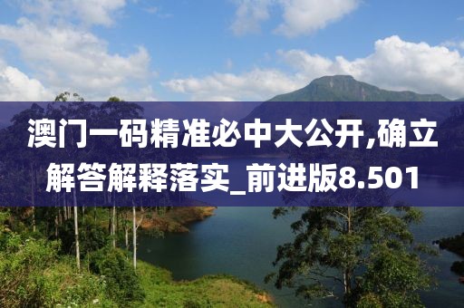 澳门一码精准必中大公开,确立解答解释落实_前进版8.501