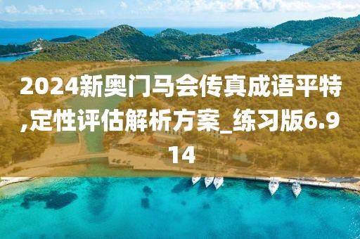2024新奥门马会传真成语平特,定性评估解析方案_练习版6.914