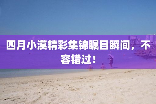 四月小漠精彩集锦瞩目瞬间，不容错过！