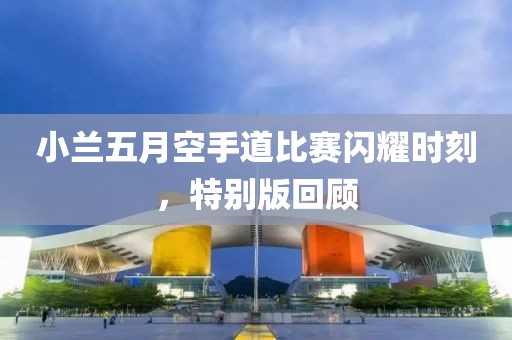 小兰五月空手道比赛闪耀时刻，特别版回顾