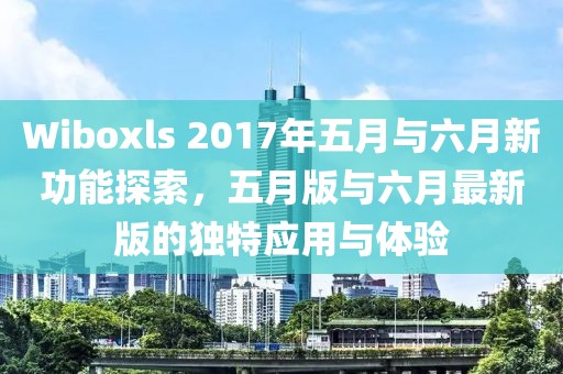 Wiboxls 2017年五月与六月新功能探索，五月版与六月最新版的独特应用与体验