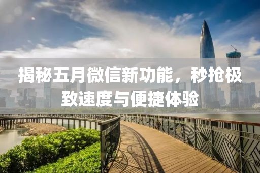 揭秘五月微信新功能，秒抢极致速度与便捷体验