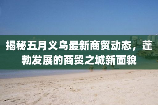 揭秘五月义乌最新商贸动态，蓬勃发展的商贸之城新面貌
