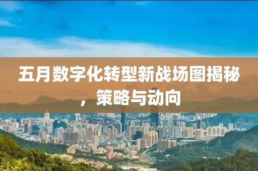 五月数字化转型新战场图揭秘，策略与动向