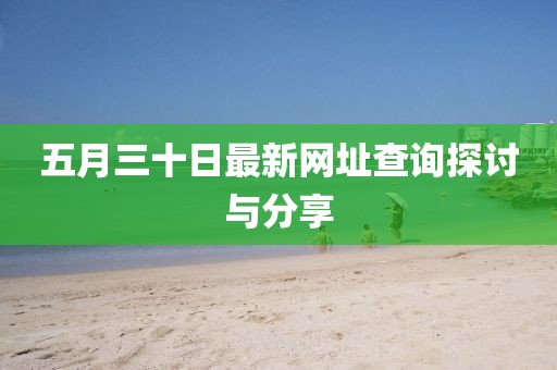 五月三十日最新网址查询探讨与分享