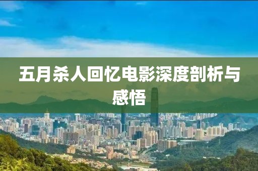 五月杀人回忆电影深度剖析与感悟