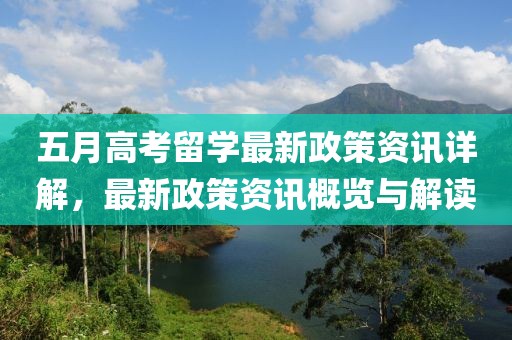 五月高考留学最新政策资讯详解，最新政策资讯概览与解读