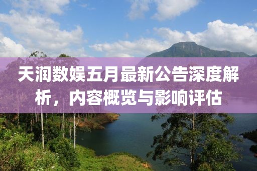 天润数娱五月最新公告深度解析，内容概览与影响评估