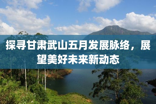 探寻甘肃武山五月发展脉络，展望美好未来新动态