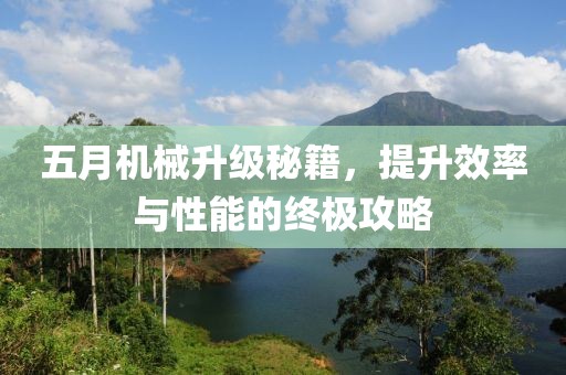 五月机械升级秘籍，提升效率与性能的终极攻略