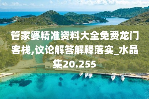 管家婆精准资料大全免费龙门客栈,议论解答解释落实_水晶集20.255