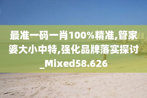 最准一码一肖100%精准,管家婆大小中特,强化品牌落实探讨_Mixed58.626