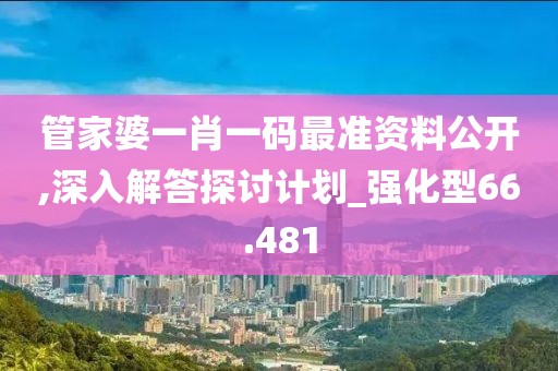 管家婆一肖一码最准资料公开,深入解答探讨计划_强化型66.481