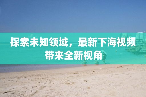 探索未知领域，最新下海视频带来全新视角