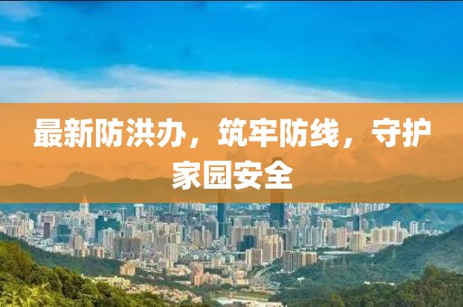 最新防洪办，筑牢防线，守护家园安全