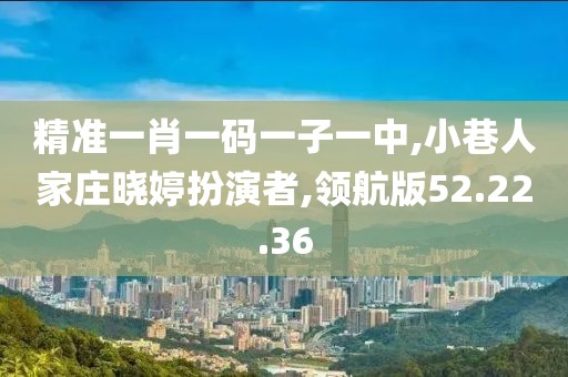 精准一肖一码一子一中,小巷人家庄晓婷扮演者,领航版52.22.36