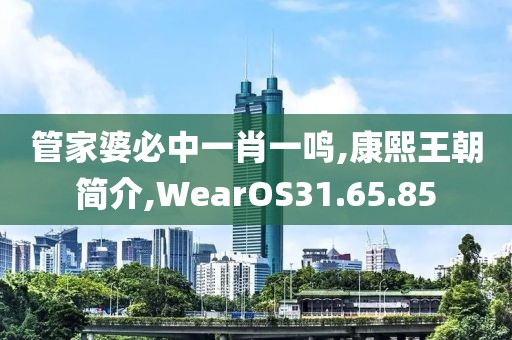 管家婆必中一肖一鸣,康熙王朝简介,WearOS31.65.85