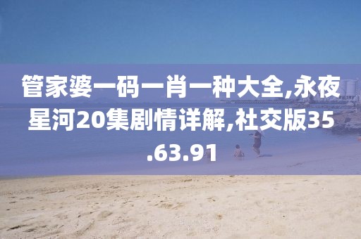 管家婆一码一肖一种大全,永夜星河20集剧情详解,社交版35.63.91