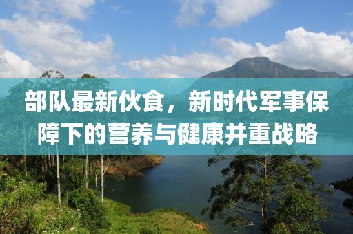部队最新伙食，新时代军事保障下的营养与健康并重战略