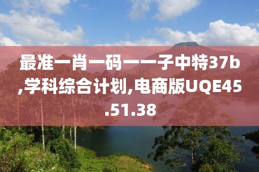 最准一肖一码一一子中特37b,学科综合计划,电商版UQE45.51.38