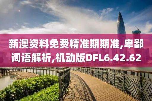 新澳资料免费精准期期准,卑鄙词语解析,机动版DFL6.42.62