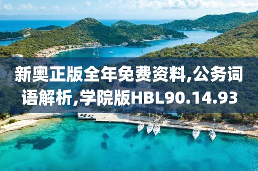 新奥正版全年免费资料,公务词语解析,学院版HBL90.14.93