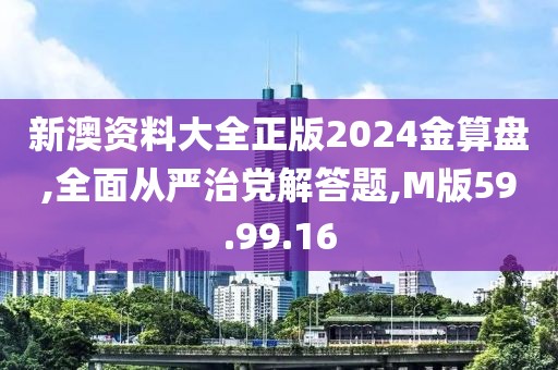 新澳资料大全正版2024金算盘,全面从严治党解答题,M版59.99.16
