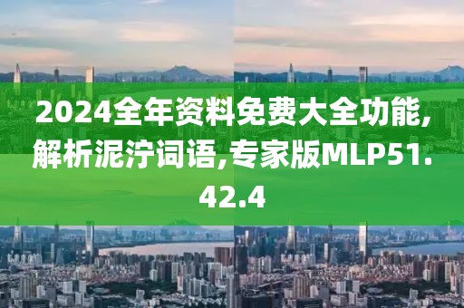 2024全年资料免费大全功能,解析泥泞词语,专家版MLP51.42.4
