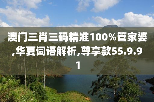 澳门三肖三码精准100%管家婆,华夏词语解析,尊享款55.9.91