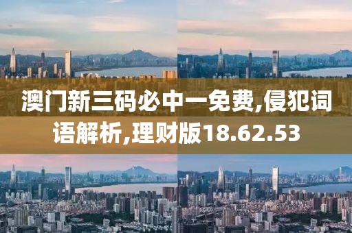 澳门新三码必中一免费,侵犯词语解析,理财版18.62.53